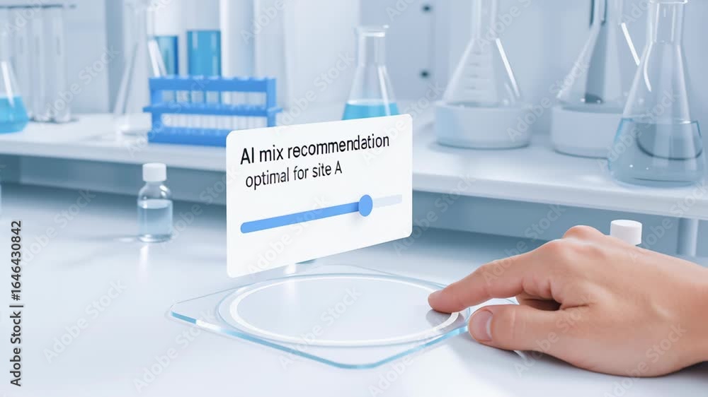 Poster ai mix recommendation for site civil engineering construction lab with precise control using scienti