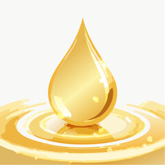 A drop of liquid that is yellow and has a drop of liquid in it
1