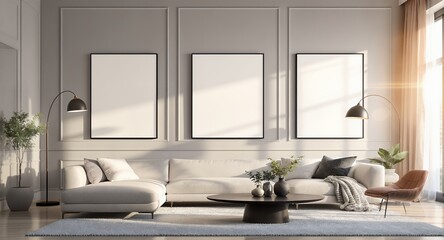 Modern Living Room Design Neutral Palette, Sectional Sofa Stylish Decor