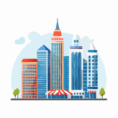 Obraz premium city skyline vector illustration