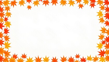 autumn maple leaves frame on pastel backdrop