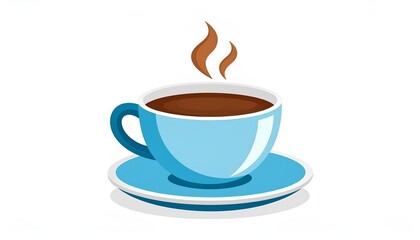 Obraz premium cartoon vector illustration of cup of coffee on white background