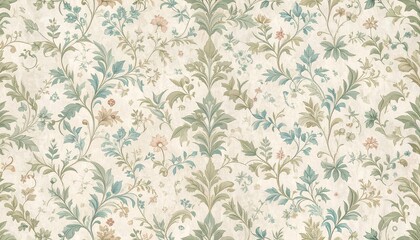 Fototapeta premium vintage botanical seamless floral pattern with flowers and foliage