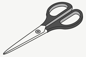 A simple illustration of a pair of scissors on a white background
