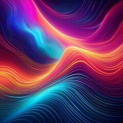 abstract gradient background with flowing lines and glowing neon colors, 