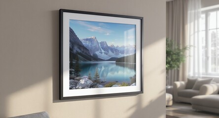 Fototapeta premium Stunning Mountain Lake Canvas Print - Modern Wall Art for Home Decor