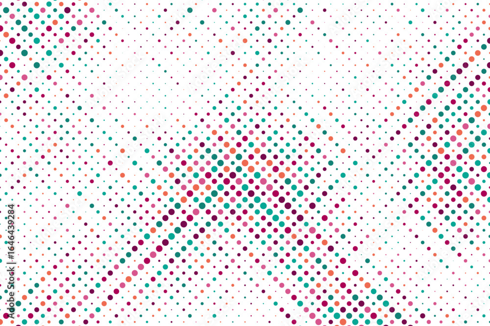 Poster colorful halftone background vector, abstract backdrop design with two tone pattern and copy space f