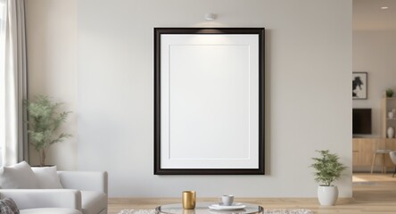 Large Blank Canvas Frame Mockup for Modern Home Decor