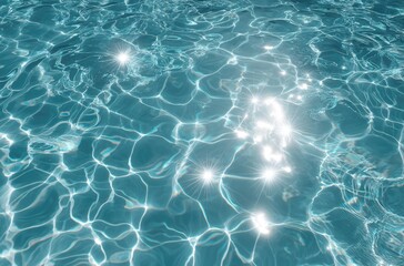 Obraz premium Rippled turquoise pool water, sun sparkles