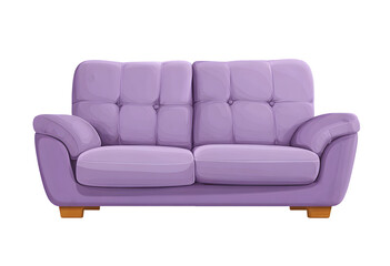 Fototapeta premium Lilac colored sofa with tufted cushions.
