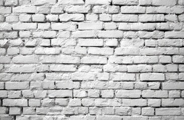 Obraz premium Whitewashed brick wall, close-up view