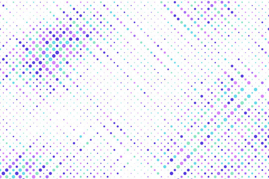 Colorful halftone background vector, abstract backdrop design with two tone pattern and copy space for edit your content. Multicolor random dots grunge background.