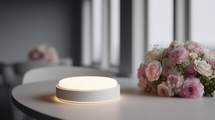 modern smartphone rests on clean table featuring ultrabright weather projection that illuminates room