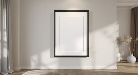 Modern Minimalist Empty Frame Mockup for Interior Design