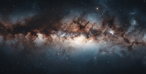 Obraz premium Vast expanse of the Milky Way galaxy. Cosmic clouds, nebulae, and stars