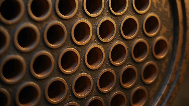 Heat exchanger tube sheets with metal tubes arranged in circular and close patterns for efficient energy transfer in mechanical industry systems