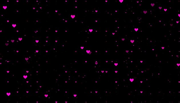 Pink hearts on black background - Powered by Adobe