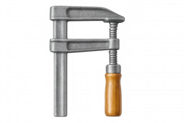 Traditional c-clamp featuring wooden grip, supporting woodworking tasks, crafting, and diy project requirements