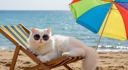cat on the beach