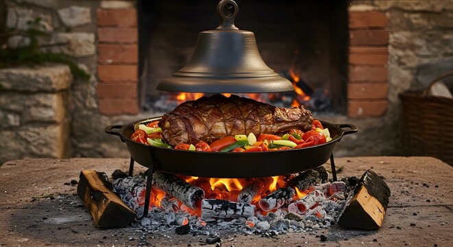 "Peka dalmate authentique en cuisson ext&eacute;rieure"