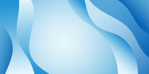 Abstract smooth blue wavy background design template vector.