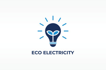 ECO ELECTRICITY vector, icon or logo sign isolated symbol illustration