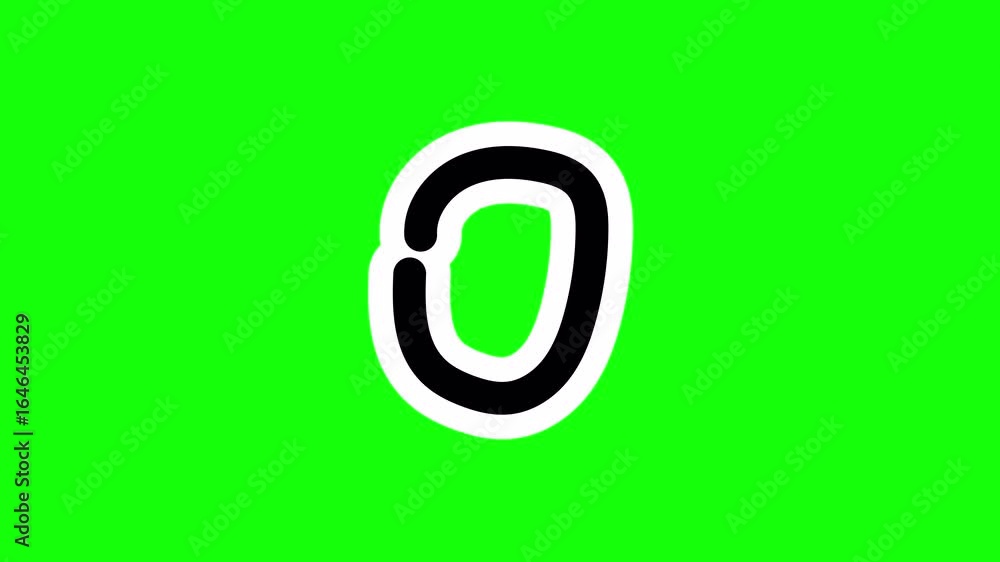 Aufkleber pack of 10 animated numbers from zero to nine in a hand-drawn sticker style. features a fun wiggle e