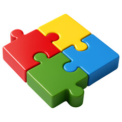 Interlocking Puzzle Pieces in Primary Colors A Symbol of Teamwork Collaboration and Problem Solving in Business Education and Creative Projects
