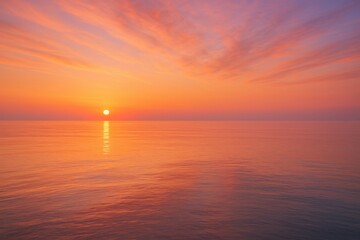 Fototapeta premium Breathtaking coastal sunrise creating vibrant seascape with golden reflections on calm ocean waters