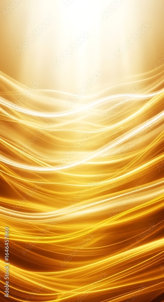 Poster golden abstract flowing curves luminous texture elegant design backdrop background
