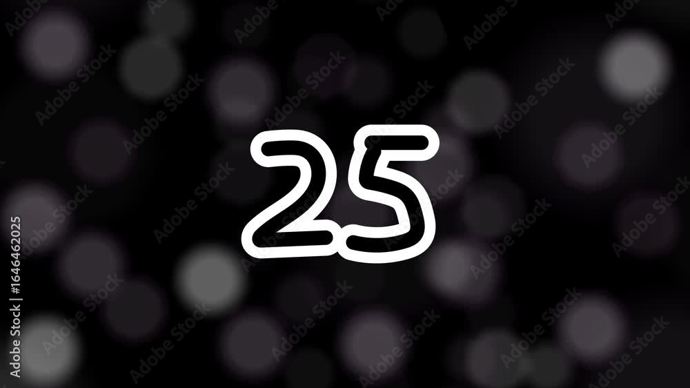 Poster minimalist 30-second countdown animation from 30 to 0. features clean, white, hand-drawn style numbe