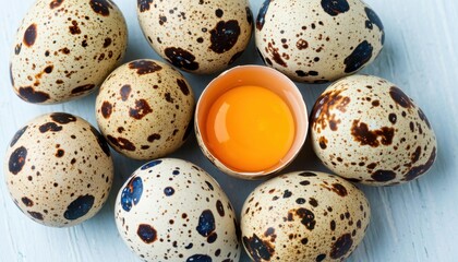 Obraz premium Collecting quail eggs a culinary experience farm setting food photography natural environment close-up view fresh ingredients