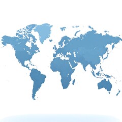 Fototapeta premium World map, light blue tones