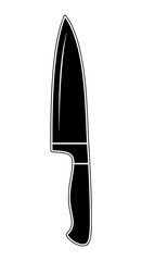 Vector illustration of a kitchen knife with simple, clean lines, isolated
