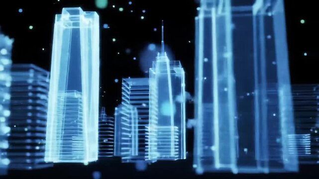 Realistic Cinematic Holographic City &ndash; Neon Skyscrapers and Ray-Traced Lighting