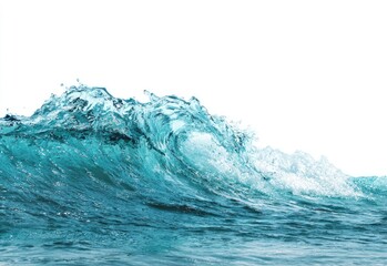 A turquoise wave cresting, close-up