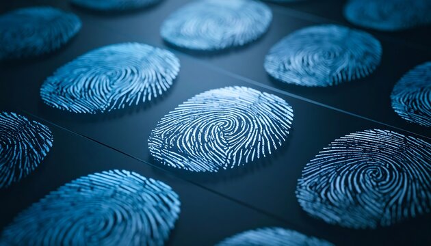 Blue Fingerprint Grid Security. - Powered by Adobe