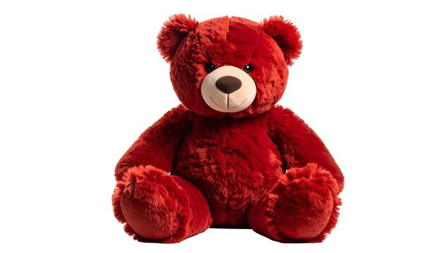 Plush red teddy bear