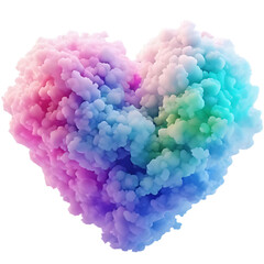 heart made of colorful smoke 