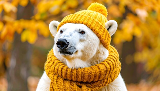 Polar bear in autumnal attire (1)