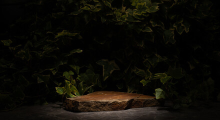 natural stones on dark background for product presentation podium