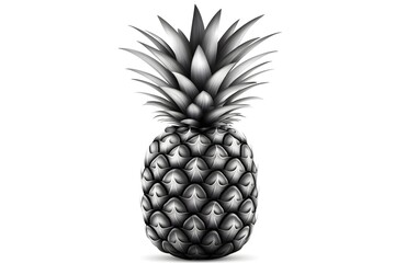 Obraz premium Blackline Drawing of a Pineapple with Intricate Details