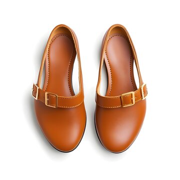 Leather Mary Jane flats on a plain white background