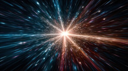 Hyperspace Journey: A Cosmic Burst of Light and Energy