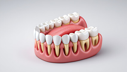 Fototapeta premium Realistic dental model demonstrating healthy teeth and gums