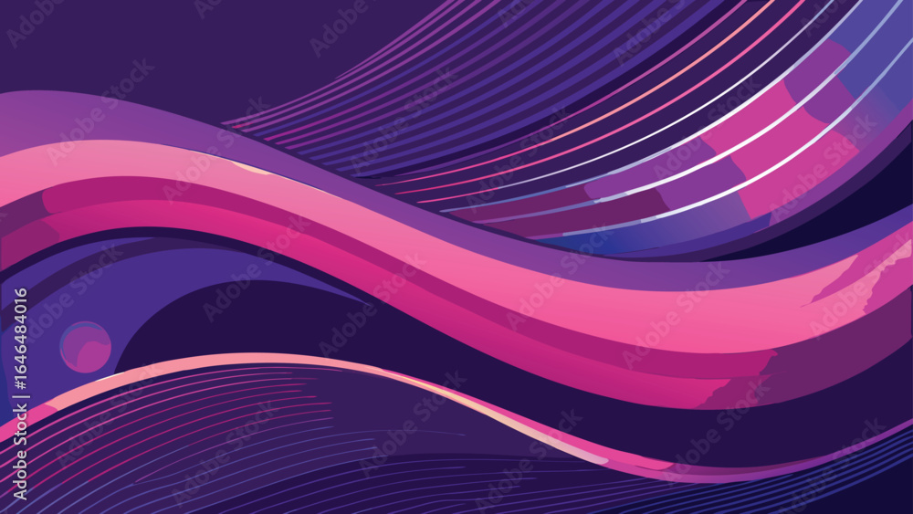 Poster wavy lines in an abstract design form a textured background, showcasing movement and fluidity in sof