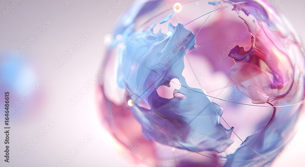 Poster abstract globe with colorful patterns