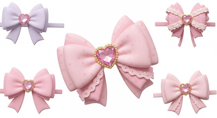 Pink and white decorative bows