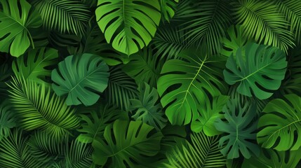 Lush Tropical Foliage: A Vibrant Green Paradise