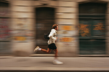man running on the street
